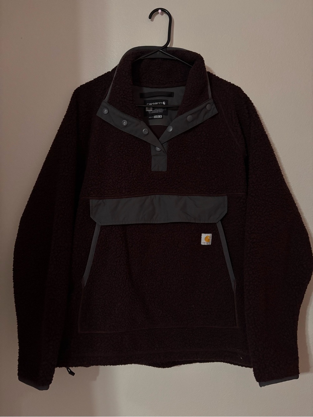 Carhartt Men’s Crewneck Sherpa Pullover - Dark Brown